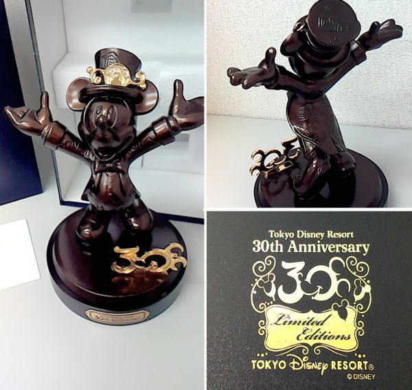 お得】 値下げ 東京ディズニーシー10周年 ミッキー ブロンズ像 置物
