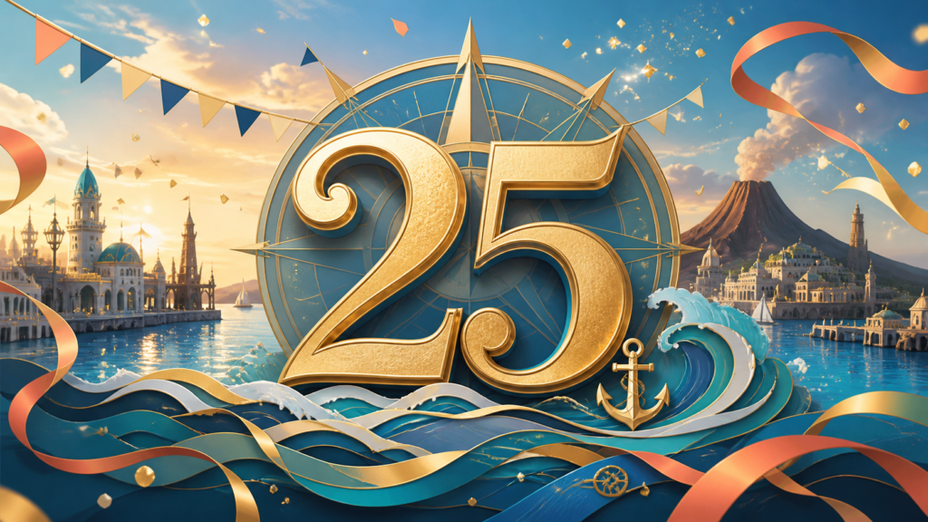 海と祝祭をモチーフにした25周年のイメージイラスト