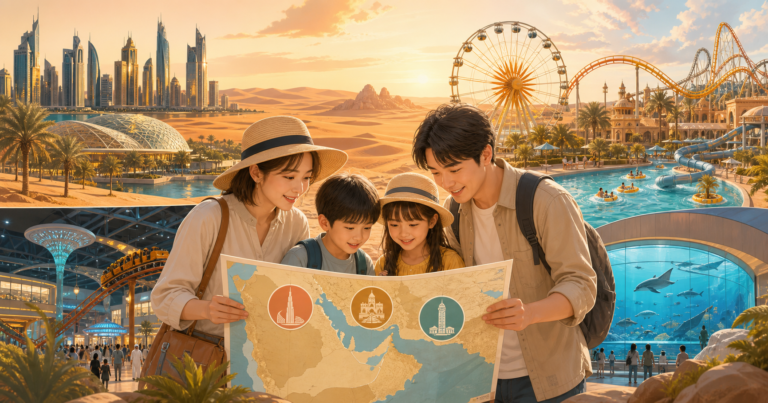 中東のテーマパークを巡る家族旅行