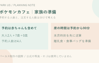 ポケモンカフェの家族予約・来店時刻・食事準備をまとめた図解